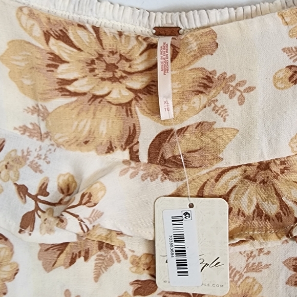 NWT Free People Days Gone By Womens Floral Tiered Cotton Linen Shorts Size XL - Picture 4 of 11